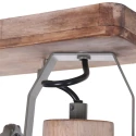 Mexlite Wand- und Deckenleuchte GEARWOOD, 2-flammig, 2x E27, Kautschuk-Holz natur / Metall, grün glänzend / innen weiß