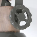 Mexlite Wand- und Deckenleuchte GEARWOOD, 2-flammig, 2x E27, Kautschuk-Holz natur / Metall, grün glänzend / innen weiß