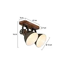 Mexlite Mexlite Spot GEARWOOD, 2 flames, green