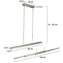 LED Pendelleuchte ZELENA, Up/Down, 80-140cm (ausziehbar), 40W 2200-4000K (CCT) 3200+800lm, mit Touch-Dimmer, stahl gebürstet