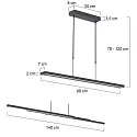 Steinhauer LED Pendelleuchte ZELENA, Up/Down, 80-140cm (ausziehbar), 40W 2200-4000K (CCT) 3200+800lm, mit Touch-Dimmer, schwarz matt
