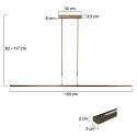 Steinhauer LED Pendelleuchte ZELENA, Up/Down, 155cm, 21+8W 2200-4000K (CCT) 2100+1600lm, CRi >90, mit Touch-Dimmer, bronze gebürstet