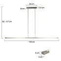 Steinhauer LED Pendelleuchte ZELENA, Up/Down, 155cm, 21+8W 2200-4000K (CCT) 2100+1600lm, CRi >90, mit Touch-Dimmer, stahl gebürstet