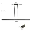 Steinhauer LED Pendelleuchte ZELENA, Up/Down, 155cm, 21+8W 2200-4000K (CCT) 2100+1600lm, CRi >90, mit Touch-Dimmer, schwarz matt