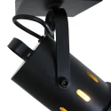 Mexlite Deckenstrahler CARRÉ, 1-flammig, E27, Studio-Optik, mit Licht-Toren, dreh- und neigbar, schwarz matt / innen gold matt