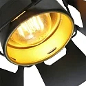 Mexlite Deckenstrahler CARRÉ, 1-flammig, E27, Studio-Optik, mit Licht-Toren, dreh- und neigbar, schwarz matt / innen gold matt