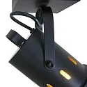 Mexlite Deckenstrahler CARRÉ, 1-flammig, E27, Studio-Optik, mit Licht-Toren, dreh- und neigbar, schwarz matt / innen gold matt