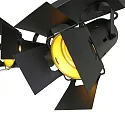Mexlite Deckenstrahler CARRÉ, 2-flammig, 2x E27, Studio-Optik, mit Licht-Toren, dreh- und neigbar, schwarz matt / innen gold matt