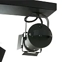 Mexlite Deckenstrahler CARRÉ, 2-flammig, 2x E27, Studio-Optik, mit Licht-Toren, dreh- und neigbar, schwarz matt / innen gold matt