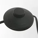 Stehleuchte PRESTIGE CHIC, E27, mit Gelenkarm + Fussschalter, E27, mit zylindrischem Schirm, schwarz matt / Leinen schlamm