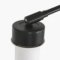 Steinhauer Wandleuchte PRESTIGE CHIC, mit Gelenkarm + zylindrischem Schirm, E27, Drehdimmer + Stecker, schwarz matt / Leinen schlamm