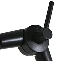 Steinhauer Wandleuchte PRESTIGE CHIC, mit Gelenkarm + zylindrischem Schirm, E27, Drehdimmer + Stecker, schwarz matt / Leinen schlamm