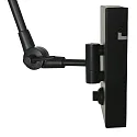Steinhauer Wandleuchte PRESTIGE CHIC, mit Gelenkarm + zylindrischem Schirm, E27, Drehdimmer + Stecker, schwarz matt / Velours silber