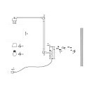 Steinhauer Wandleuchte PRESTIGE CHIC, mit Gelenkarm + zylindrischem Schirm, E27, Drehdimmer + Stecker, schwarz matt / Velours silber