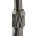Steinhauer Stehleuchte / Bogenleuchte SPARKLED LIGHT, E27, mit Fussschalter + zylindrischem Schirm, stahl gebürstet / Velours silber