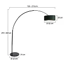 Steinhauer Stehleuchte / Bogenleuchte SPARKLED LIGHT, E27, mit Fussschalter + zylindrischem Schirm, schwarz matt / Velours samtgrün
