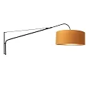 Steinhauer Wandleuchte ELEGANT CLASSY, E27, mit Zugentlastung + Schnurschalter + Schirm, schwarz matt / Velours sandgold