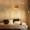 Steinhauer Wandleuchte ELEGANT CLASSY, E27, mit Zugentlastung + Schnurschalter + Schirm, schwarz matt / Velours sandgold