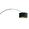 Steinhauer Wandleuchte / Bogenleuchte SPARKLED LIGHT, E27, mit Schnurschalter + zylindrischem Schirm, schwarz matt / Velours samtgrün