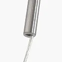 Steinhauer Wandleuchte / Bogenleuchte SPARKLED LIGHT, E27, mit Schnurschalter + zylindrischem Schirm, stahl gebürstet / Velours silber