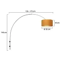 Steinhauer Wandleuchte / Bogenleuchte SPARKLED LIGHT, E27, mit Schnurschalter + zylindrischem Schirm, stahl gebürstet / Velours sandgold