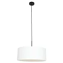 Pendelleuchte SPARKLED LIGHT, Ø 50cm, E27, mit zylindrischem Schirm, schwarz matt / Leinen weiß
