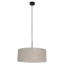 Pendelleuchte SPARKLED LIGHT, Ø 50cm, E27, mit zylindrischem Schirm, schwarz matt / Leinen schlamm