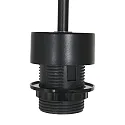 Steinhauer Pendelleuchte SPARKLED LIGHT, Ø 50cm, E27, mit zylindrischem Schirm, schwarz matt / Leinen schlamm