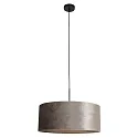 Pendelleuchte SPARKLED LIGHT, Ø 50cm, E27, mit zylindrischem Schirm, schwarz matt / Velours silber