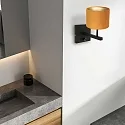 Steinhauer wall luminaire STANG up, cylindrical, with shade E27 IP20, black matt dimmable