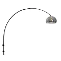 Steinhauer Wandleuchte / Bogenleuchte SPARKLED LIGHT,  E27, mit Schnurschalter + halbrundem Schirm, schwarz matt / Rauchglas