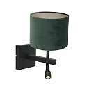Steinhauer wall luminaire STANG with shade, with LED spot E27 IP20, black matt 