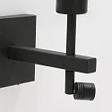 Steinhauer Wandleuchte STANG, E27, mit LED Lese-Spot (1W 2700K 100lm) + 2 Schaltern + zylindrischem Schirm, schwarz matt, Velours silber