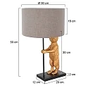 anne light & home table lamp ANIMAUX - SURICATE up, with switch, with shade, with plug E27 IP20, black matt 
