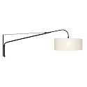 Steinhauer wall luminaire ELEGANT CLASSY with switch, with shade, with strain relief, with plug, adjustable E27 IP20, black matt 