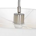 Steinhauer Wandleuchte ELEGANT CLASSY, E27, mit Zugentlastung + Schnurschalter + Schirm, stahl gebürstet / Leinen weiß