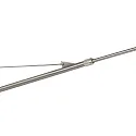 Steinhauer Wandleuchte ELEGANT CLASSY, E27, mit Zugentlastung + Schnurschalter + Schirm, stahl gebürstet / Leinen weiß