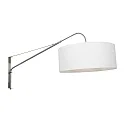 Steinhauer Wandleuchte ELEGANT CLASSY, E27, mit Zugentlastung + Schnurschalter + Schirm, stahl gebürstet / Leinen weiß