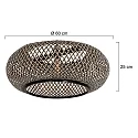 anne light & home Schirm K2001HS Holz Schwarz/Holz Ø:60cm h:25cm