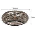 anne light & home Schirm K2001HS Holz Schwarz/Holz Ø:60cm h:25cm