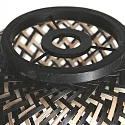 anne light & home Schirm K2014BS Schwarz/Holz H:14cm ø:22,5cm