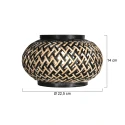 anne light & home Schirm K2014BS Schwarz/Holz H:14cm ø:22,5cm