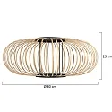 anne light & home Schirm K2020BS Schwarz/Holz h:25cm ø:60cm