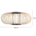 anne light & home Schirm K2020BS Schwarz/Holz h:25cm ø:60cm