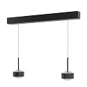 Pendelleuchte PUK! PRO 120 MOTION 2-flammig IP20, chrom, schwarz matt dimmbar