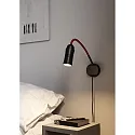 Top Light LED Wandleuchte NEO! FLEX HOTEL II (NV), 14W 2700K 1500lm 25-65° (variabel),  mit Kabel, schwarz matt / rot