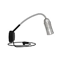 LED Wandleuchte NEO! FLEX HOTEL II (NV), 14W 2700K 1500lm 25-65° (variabel),  mit Kabel, alu natur / schwarz / silber