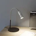 Top Light LED Tischleuchte NEO! TABLE (NV), 14W 2700K 25-65° (variabel), CRi 95, mit Flexarm, alu natur / schwarz / silber