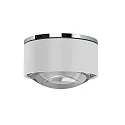 LED Downlight PUK MAXX ONE 2, Ø 12cm, 10W 2700K, CRi 90, starr, dimmbar, ohne Linse, weiß matt, chrom