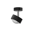 Top Light LED Deckenleuchte PUK MINI TURN, Ø 8cm, 8W 2700K, CRi 90, dreh- und schwenkbar, dimmbar, ohne Linse, schwarz matt/chrom